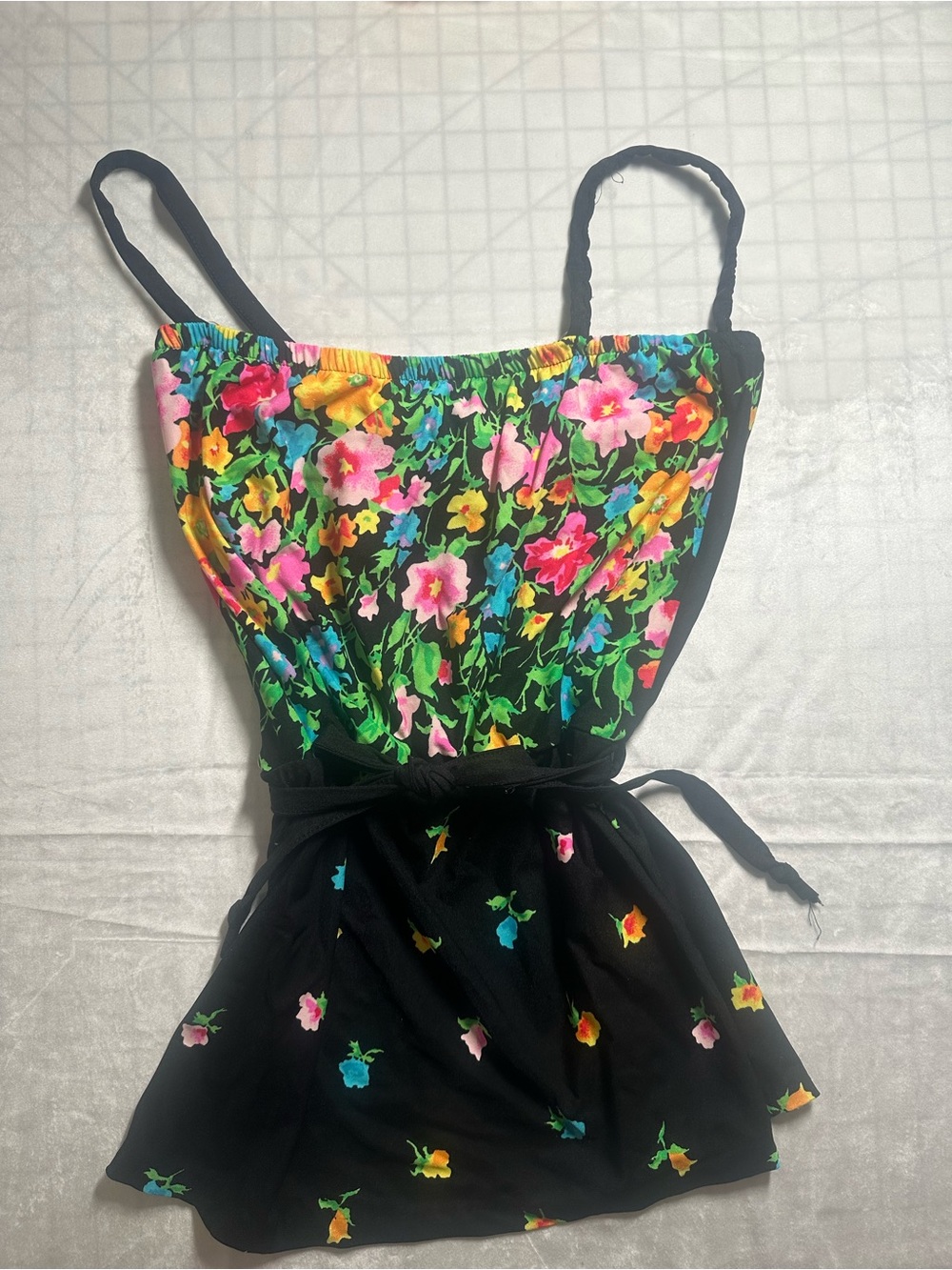 Vintage gabar floral swim top